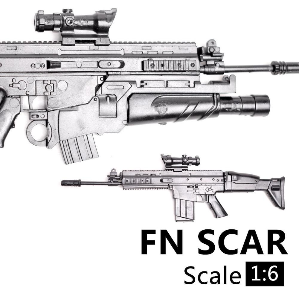 1/6 Maßstab FN Scar HK416 M14 M82A1 US Army Militärwaffe Soldat SWAT Actionfigur Montagemodell Spielzeug