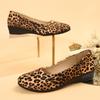 Women's Leopard Print Flats - Slip-On Shoes with Pull-On Closure, Round Toe Cushioned Insole - All-Season Casual  Frmal Footwear