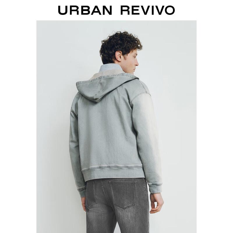 UR Men's Retro Washed Hooded Denim Jacket