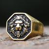 3D Lion Head Ring Stainless Steel Punk Jewelry For Men Women Vintage Animal Gift Trendy Domineering