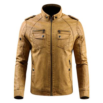 New Men's Leather Jacket, Velvet Washed Leather Jacket