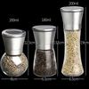 Stainless Steel Black Pepper Grinder Manual Carbon Steel Core Glass Seasoning Box Jar Pepper Spice