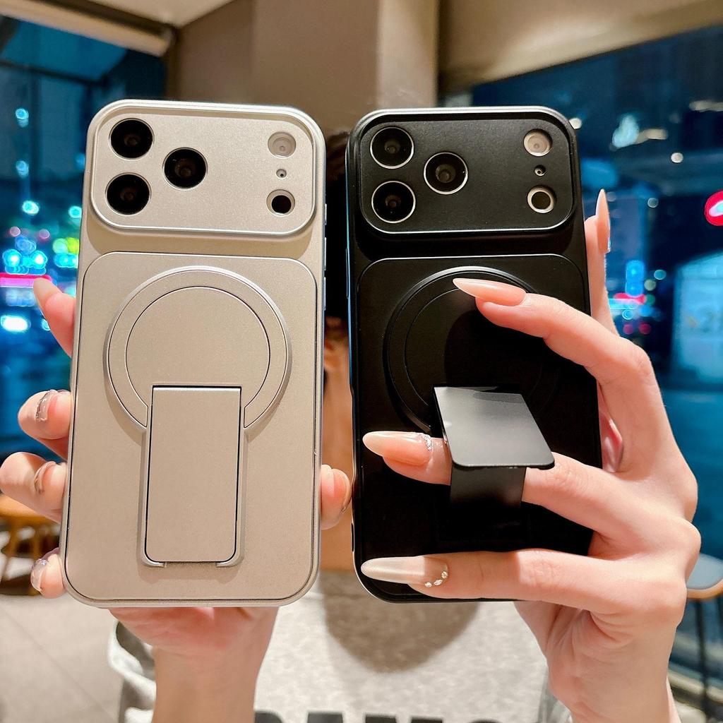 Compatible with Apple iPhone 17 Pro Max: Matte Feel Case with Magnetic Stand, Shockproof Full Coverage, iPhone 15 Minimalist Design.