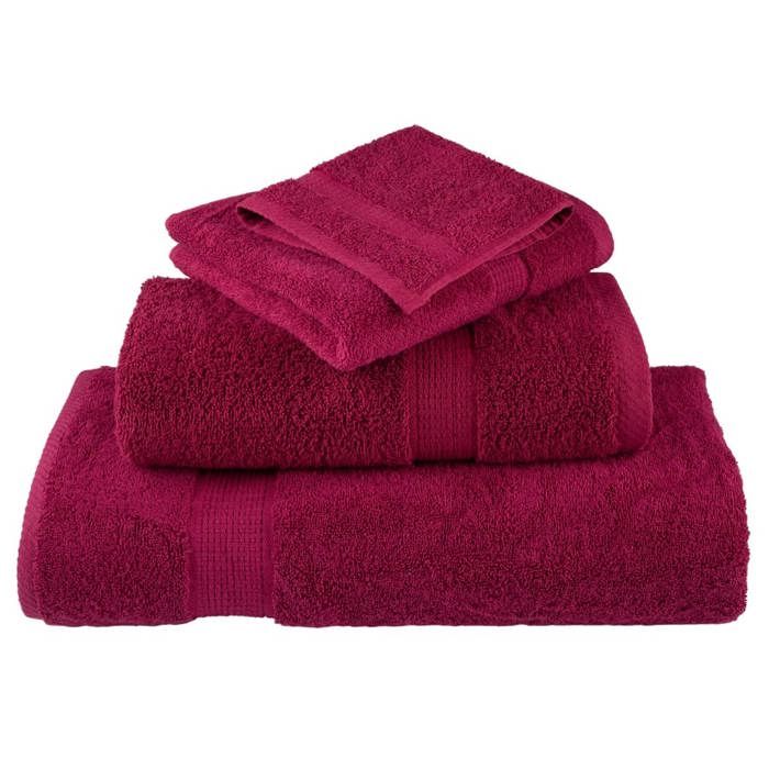 VidaXL Serviettes de toilette premium SOLUND 2 pièces Bordeaux 30 x 30 cm 600 g/m² 137203