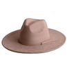 Khaki Suede Hat Wide Brim  New Fedora Hat Men Women Autumn Winter Felt Hats Classic Church Fedoras Chapeau Sombrer