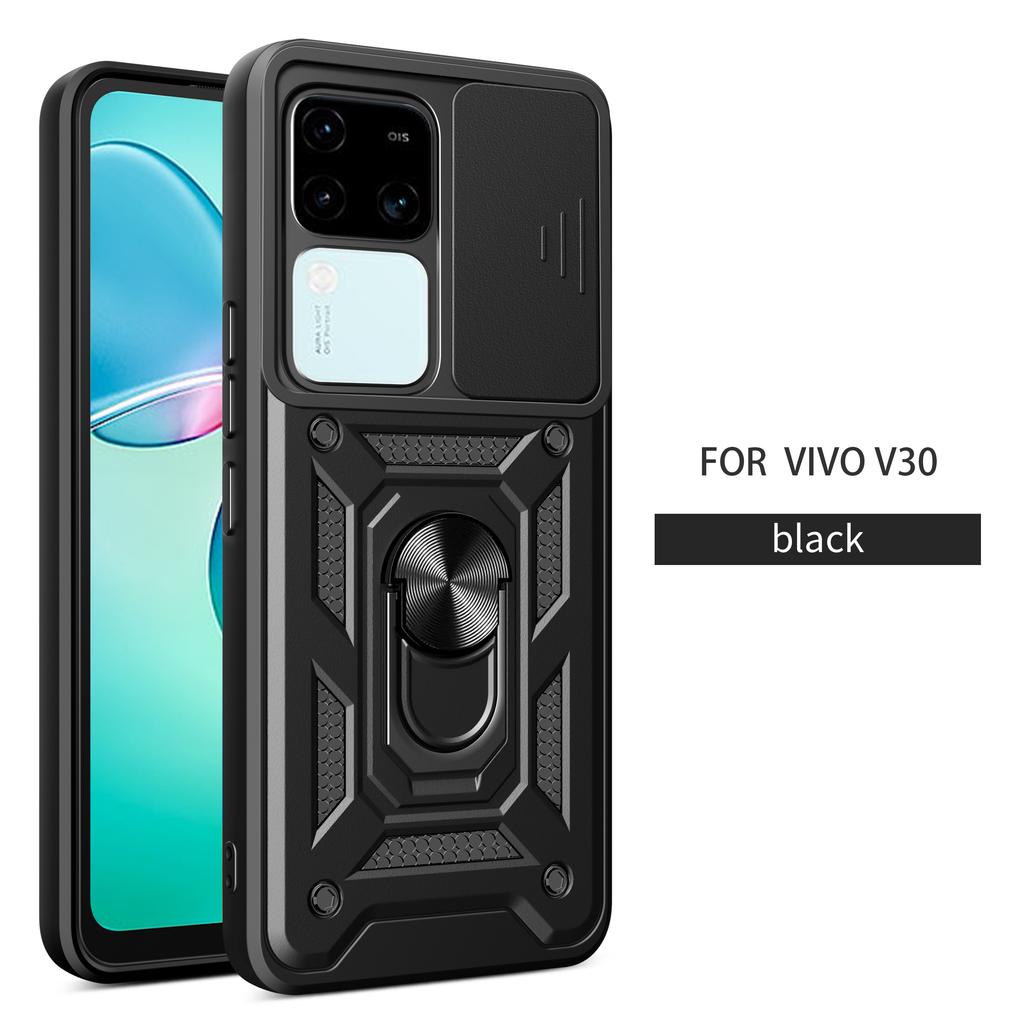 For Vivo V30 Case Vivo V30 Pro Cover Vivo v30 v30 pro Magnetic Ring Holder Armor Phone Case Slide Camera Protect Back Cover
