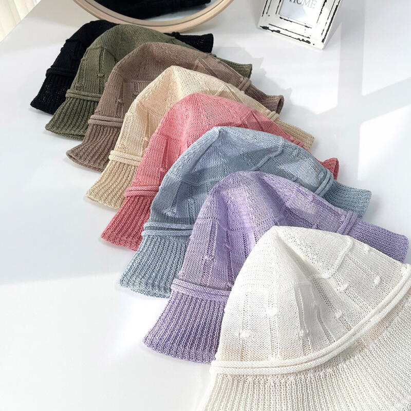 Kittini Soft Bucket Hat Women s Summer Knit Rib Cap white