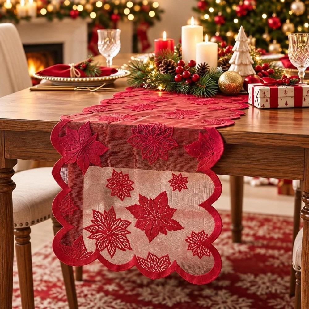 Sheer Lace Lace Tablecloth Premium Finish Long Table Decor Cloth Christmas Table Runner Home Decor