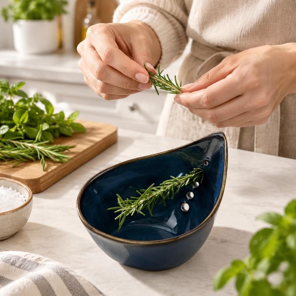 Resin Greens Stripper Bowl Smooth Glazed Vegetable Leaf Remover Tool Culinary Gadget