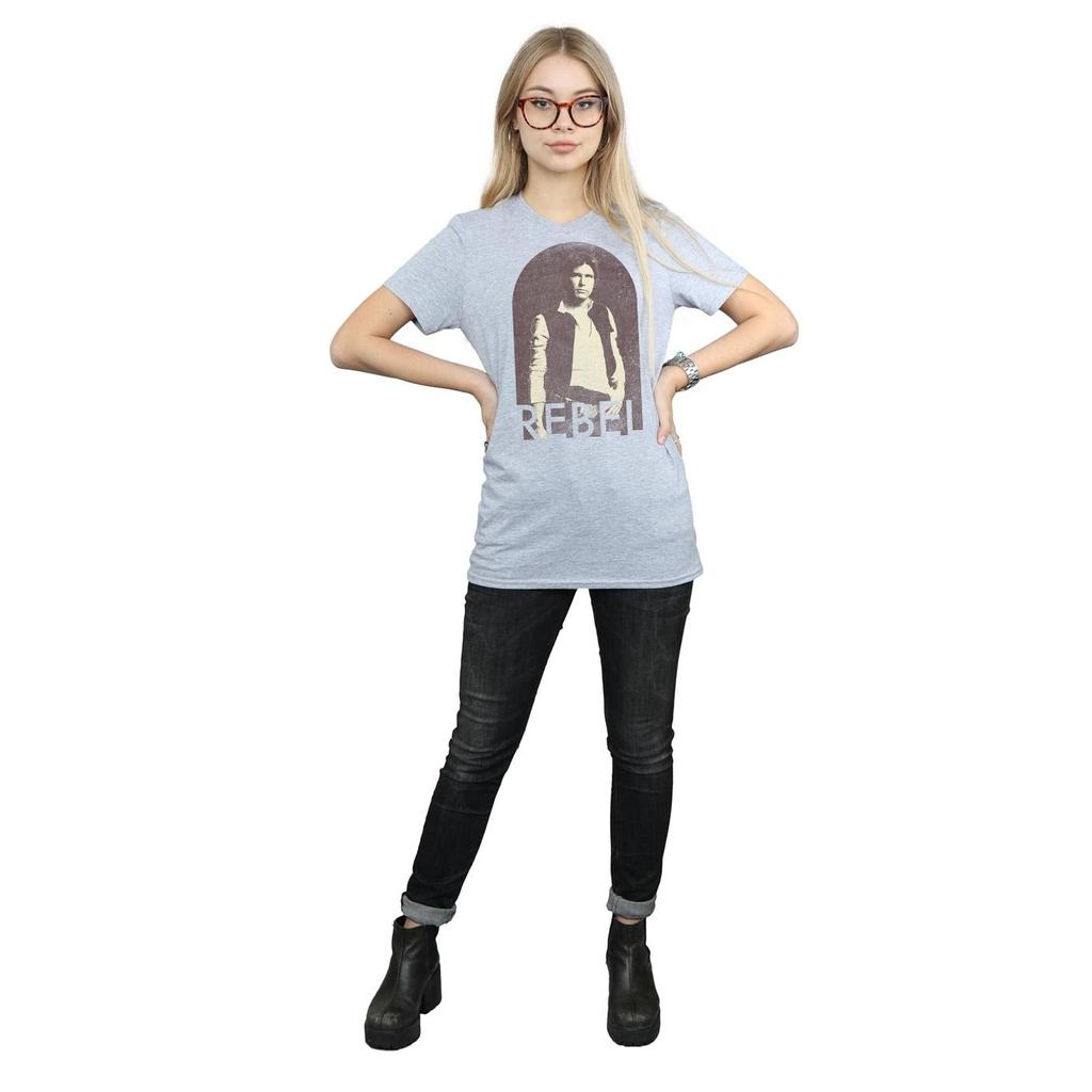 Star Wars Womens/Ladies Han Solo Rebel Cotton Boyfriend T-Shirt