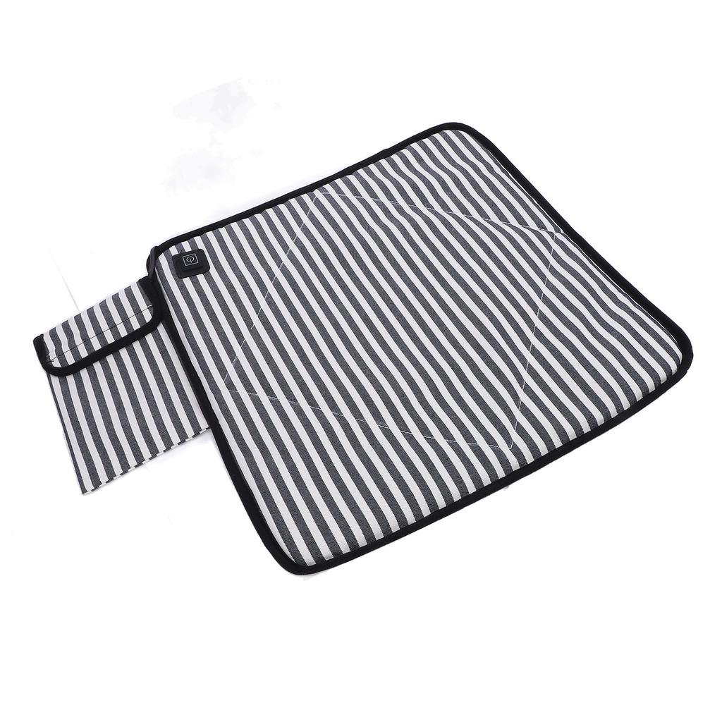 Portable Heated Seat Cushion Canvas USB Adjustable Heating Stadium Seat Pad for Outdoor Camping