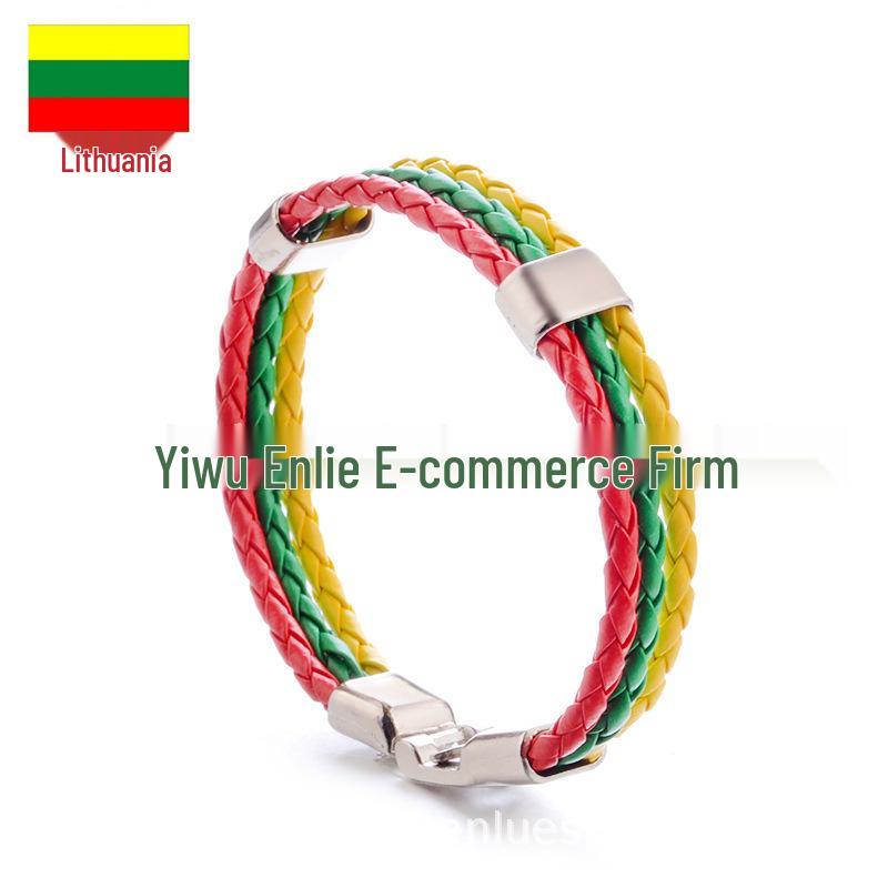 Customizable Faux Leather World Cup Color Bracelet