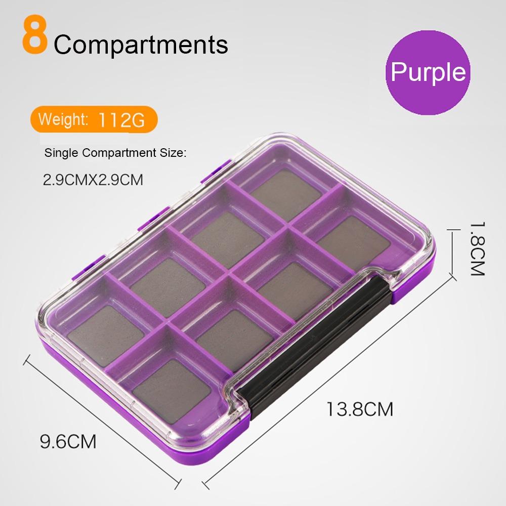Plastic Magnetic Fishing Tackle Box 4/8/12 Compartments Portable Fishing Lure Bait Box Fishing Accessories