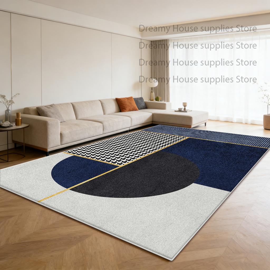 Modern Geometric Large Carpet for Living Room Orange Home Decoration Sofa Coffee Tables Mat Bedroom Washable Non-slip Plush Rug