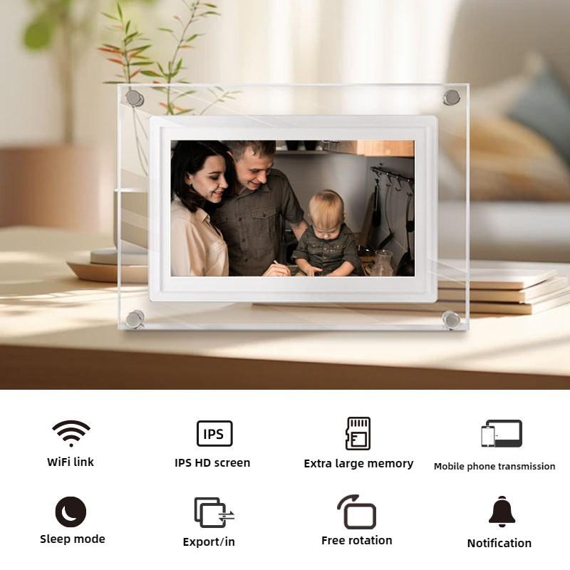 7 Inch Remote Transmission Electronic Album Acrylic WIFI Digital Photo Frame Intelligent Touch Screen Cloud Picture Frame
