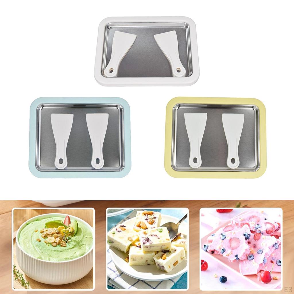 1 Piece Frozen Yogurt Maker Pan Stainless Steel Ice Cream Multifunctional Use Suitable