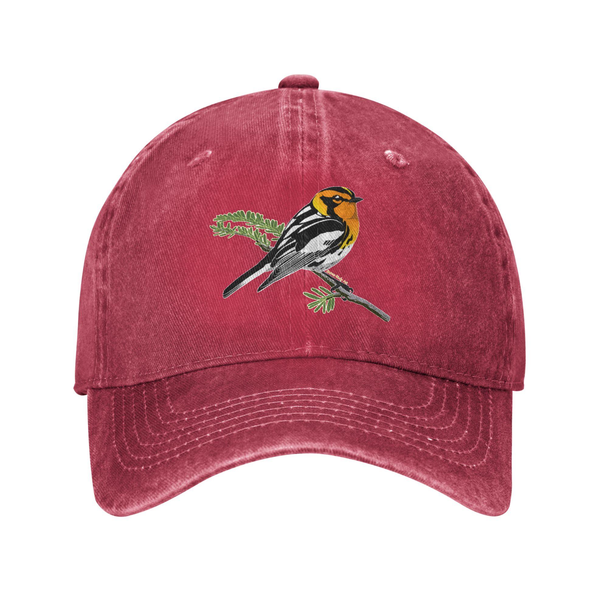 Blackburnian Warbler Couples Going Out Baseball cap WearResistant And Durable Holiday Trips Dad Hat One Size