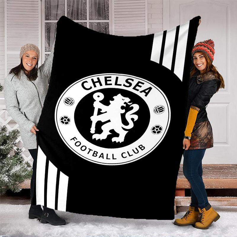 1pc C-Chelsea Theme Blanket - Digital Print, Polyester, Cozy for All Seasons, Perfect for Outdoor, and Travel