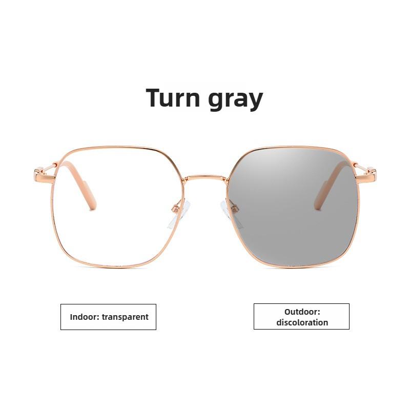 New Retro Square-Frame Photochromic Myopia Glasses Versatile Fashionable Myopia Glasses Unisex Minus Diopter Eyeglasses