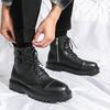 Chelsea Boots Men's Boots 2025 Autumn and Winter New Martin Boots Short Boots British Style Mid-top Pointed High-top Leather Boots Men's Shoes