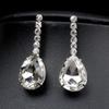 Bridal Wedding Party Rhinestone Waterdrop Pendant Necklace Earrings Jewelry Set AVE