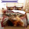 3PC Custom Name Winter Highland Cow Portrait Bedding Set Printed Bedding Set Duvet Cover Closure Includes 1 Duvet Cover & 2 Pillowcases for All Season