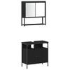 Bathroom Furniture Set 4 pcs Black Oak Effect Particleboard