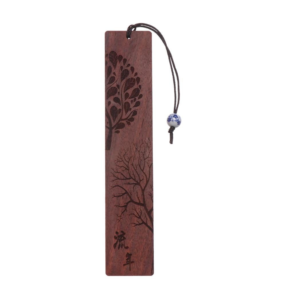 Bookmark Book Clip Pagination Mark Sandalwood Label Chinese Style Vintage Solid Wood Crafts Stationery School Office Supplies