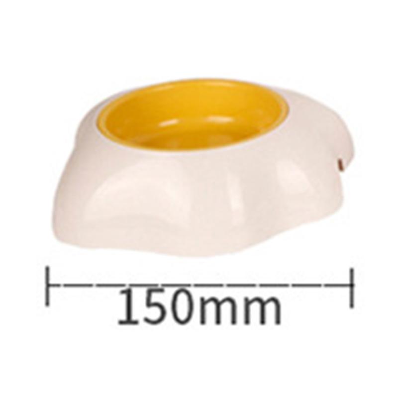 Pet Bowl Cute Large Capacity Prevent Slip Plastic Cat Dog Food Bowl for Indoor Feeding White Single Bowl