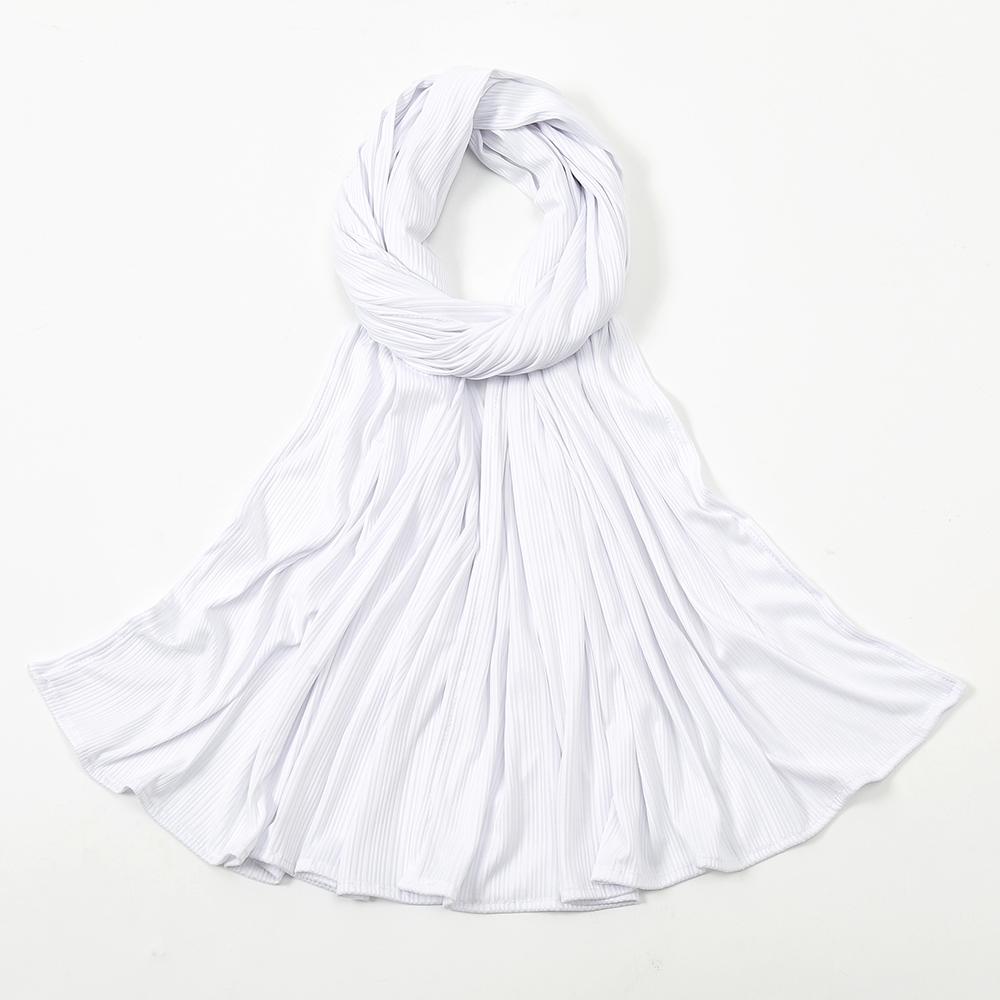 Žebrovaný bavlněný žerzejový hidžáb šátek dlouhá šála dámský muslimský šátek na hlavu ovinovačky pruhovaná čelenka maxi turban pružná plisovaná bandana