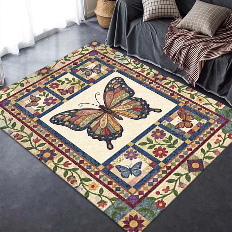 2025 New Butterfly Decoration Carpet Rug for Living Room Bedroom Home Sofa Decoration,Kids play Non-slip Floor Mat26