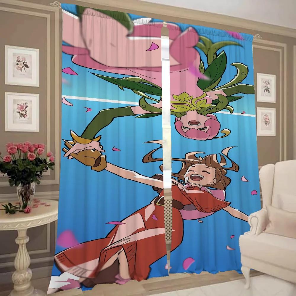 Heminredning Köksgardiner för Vardagsrum 2 Delar Mörkläggningsgardiner Dörrgardin D-digimon Sovrumsdekoration Avskärmning