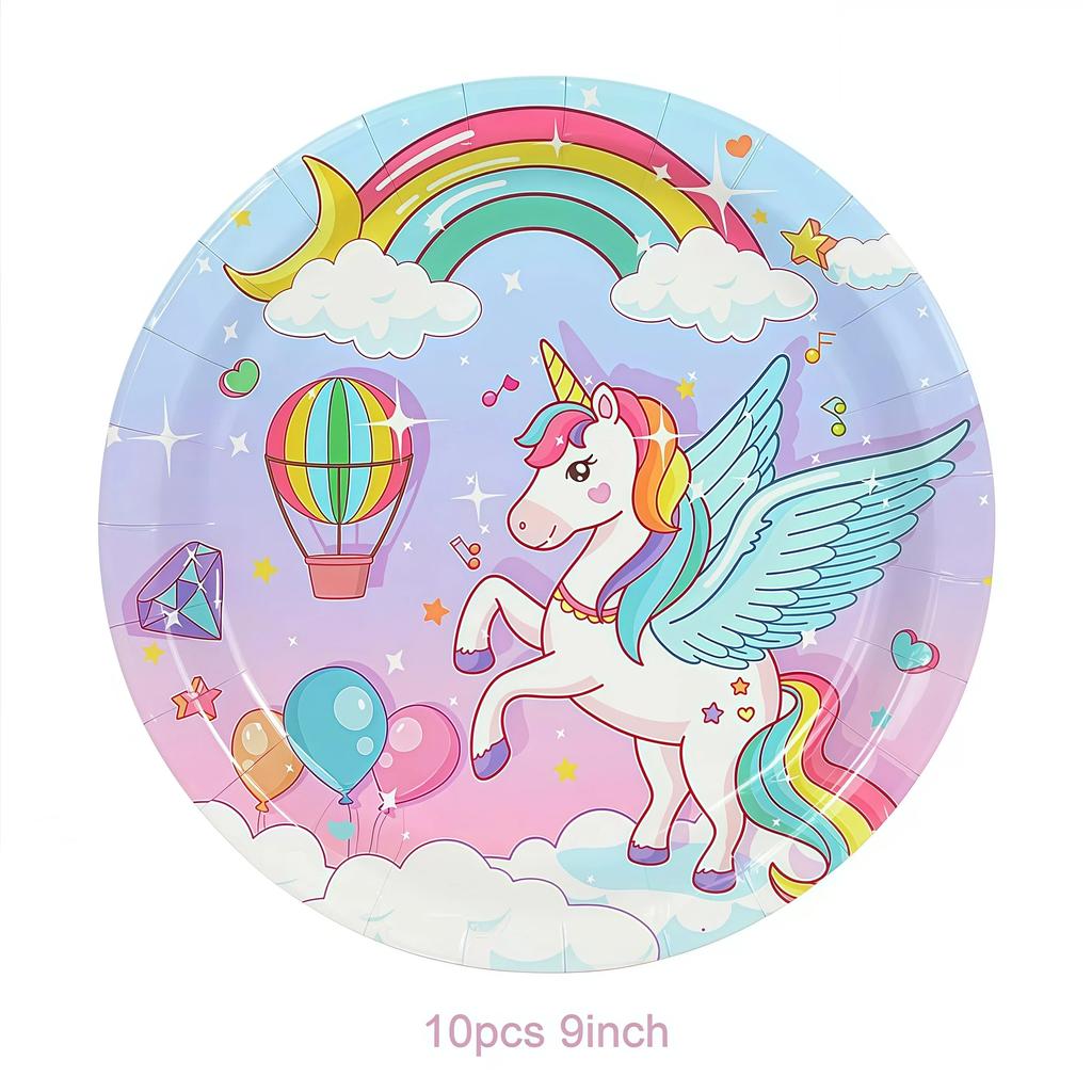 Rainbow Unicorn Birthday Party Decor Unicornio Gifts Tableware Balloons Banner Bracelets Keychain Girls Party Favors Photo Booth