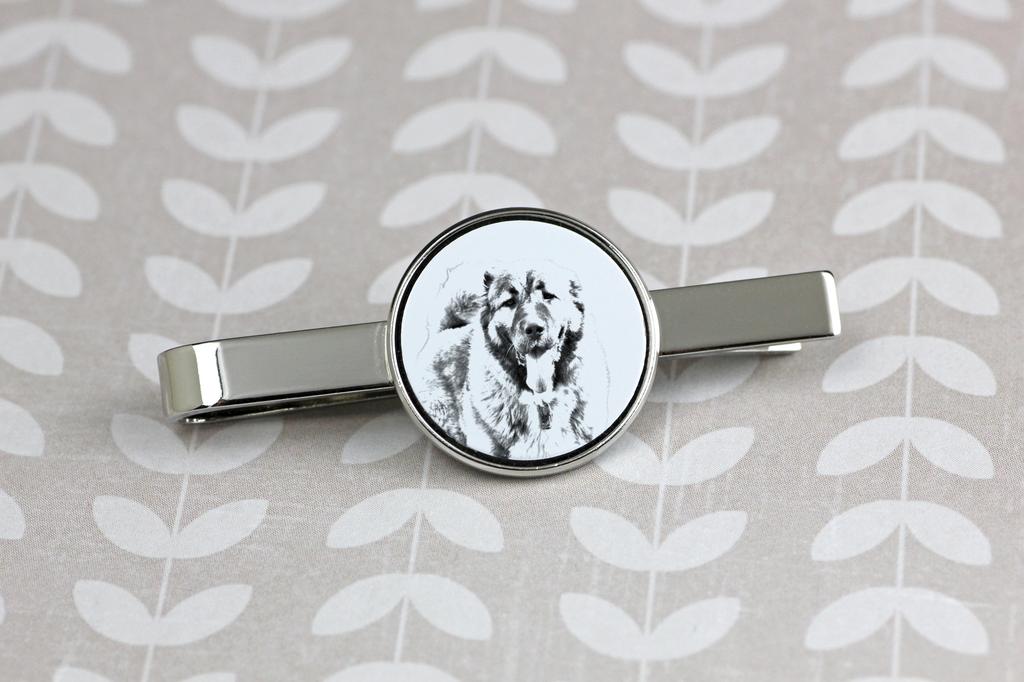 Caucasian Shepherd Dog, Caucasian Ovcharka - tie clip with a dog, personalized tie clip, a unique gift for a man from the Art-Dog brand