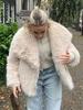 2024 Winter Celebrity Style Women's Loose Faux Fur Lapel Coat