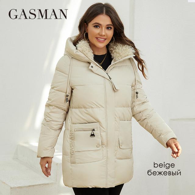 Gasman 2022 Fashion Down Jacket Women's Plus Size Short Casual Hooded Pocket Parkas Women Female Coat Outwear GM-82211