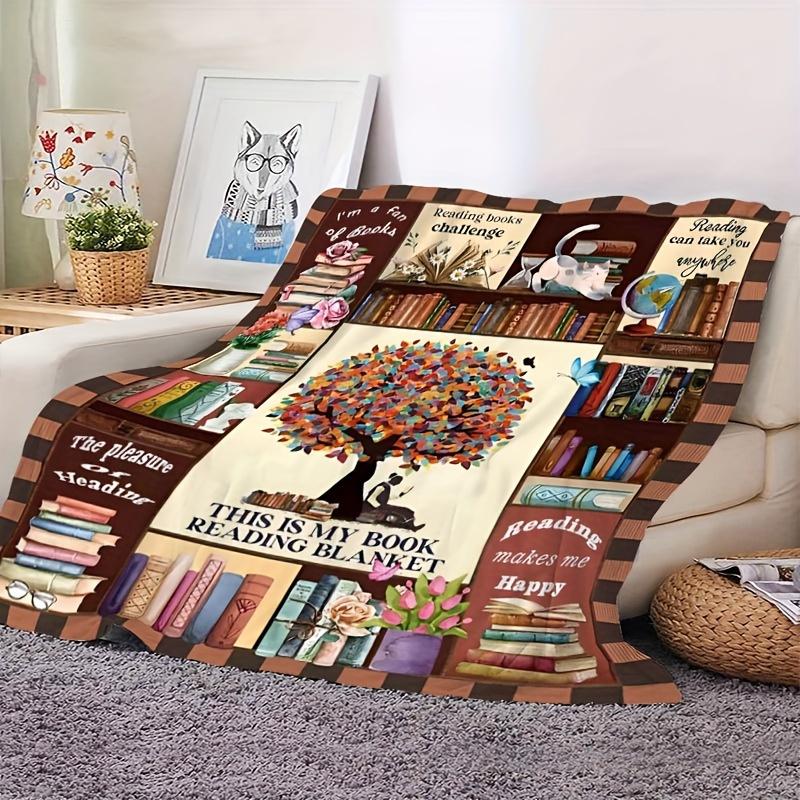 1pc Digital Print HD Printed Book Lover'S Blanket for Reading, This Blanket Can Be Used As a Holiday Gift, Birthday Gift