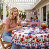 1 Star And Pattern Patriotic Table Cover Suitable For Round Dining Table Home Layout