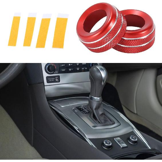 

Seat Heated Control Switch Knob Cover Ring, Interior Decal Trim for Infiniti G37 2007-2013 Red, 2 Pcs красный