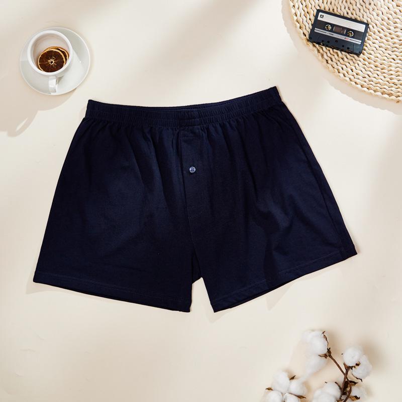 Men's Breathable Cotton Boxer Shorts - Loose Fit, Comfortable, Solid & Print Options, Perfect for Summer Pajamas.