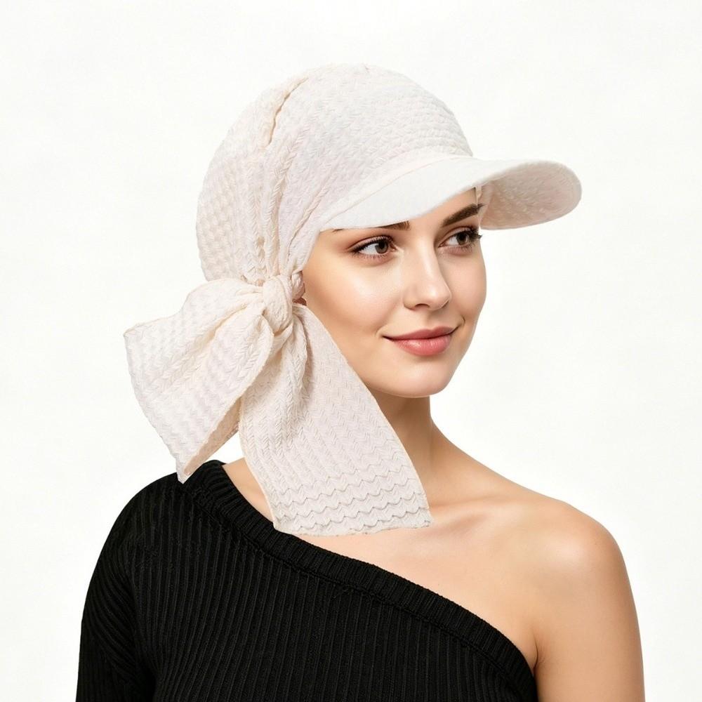 Sun Protection Turban Hat Curved Brim Sunshade Hat Casual Fabric Headscarf Outdoor