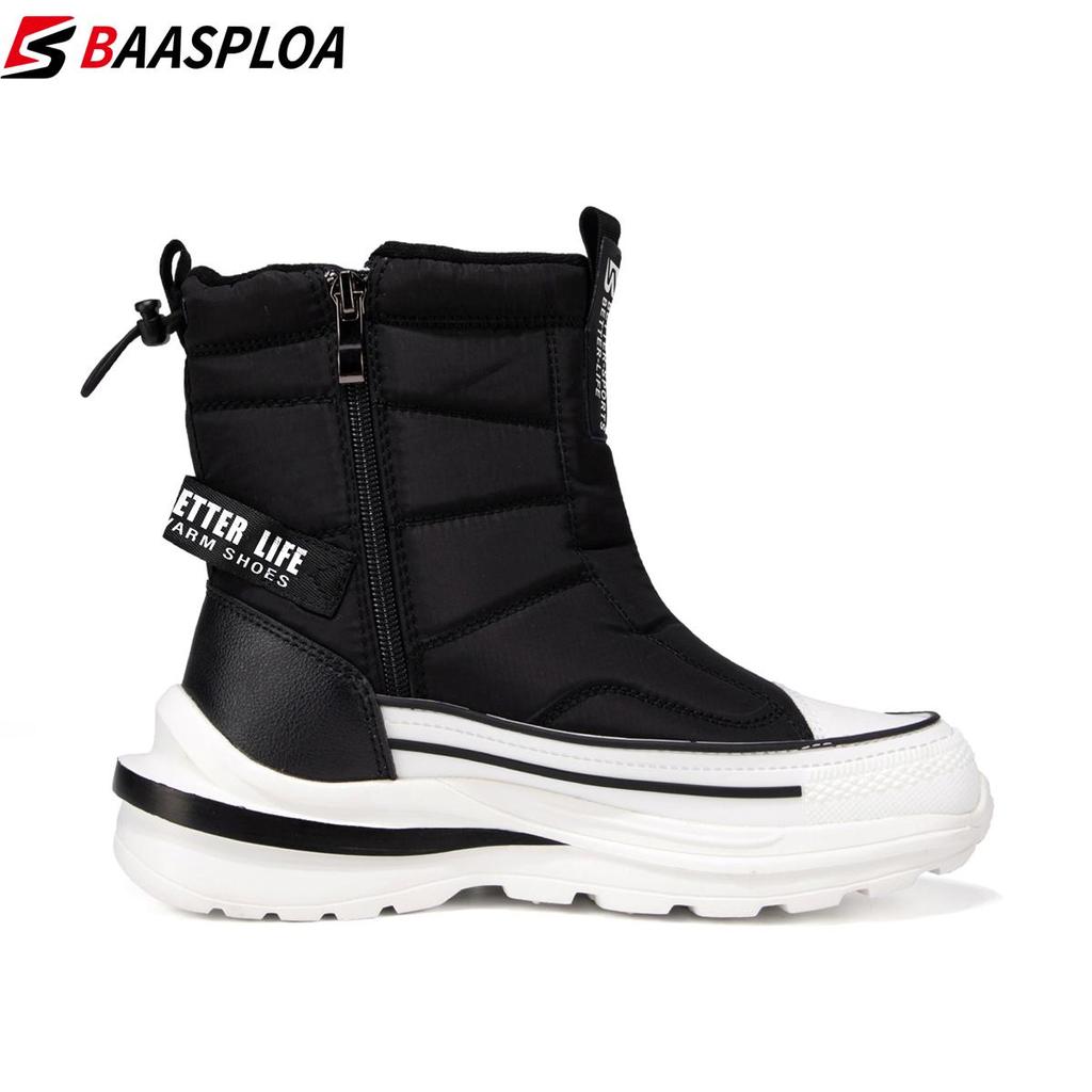 BAASPLOA Winter Shoes Boot Cotton Shoes Non-slip Wear-resistant Snow Boots High Gang Thick-soled Comfortable Female Shoes