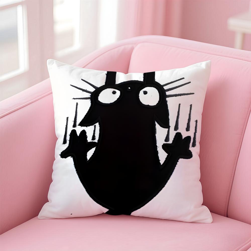 

CCat Silhouettes Cushion Cover Pillow Case Soft Friendly Fabric Concealed Zipper 30X30cm