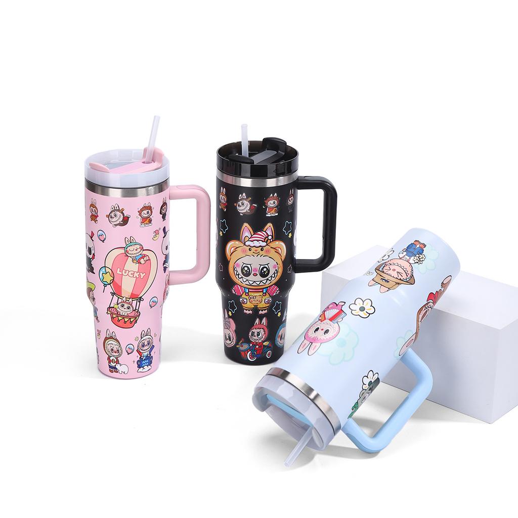 Cartoon 40oz Auto-Becher Thermoisolierender Wasserbecher Edelstahl Thermosbecher Große Kapazität Auto-Becher
