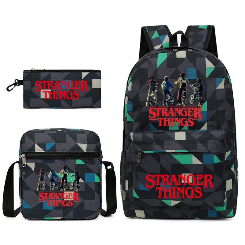 Stranger Things Schülerrucksack+Brotdose+Federmäppchen Dreiteiliges Set KTB