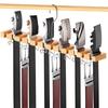 Double-layer Wardrobe Belt and Tie Organizer with 11 Hooks, Brown Color