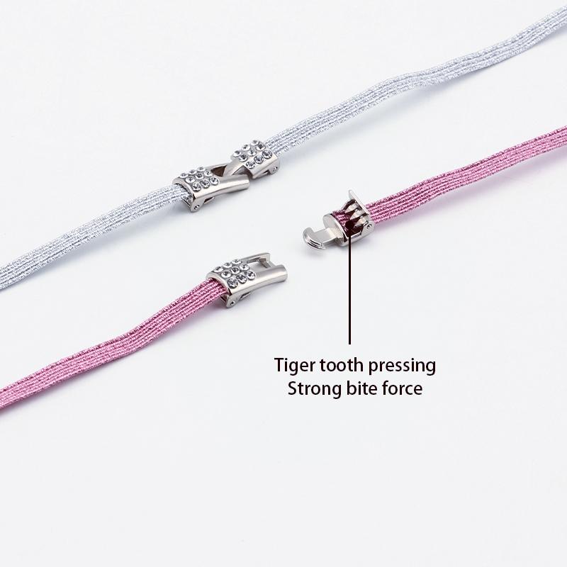 Colorful Glitter Flat Shoelace  No Tie Shoe Laces Elastic Laces Sneakers Diamond Lock Shoelaces Without Ties Shoe Accessories