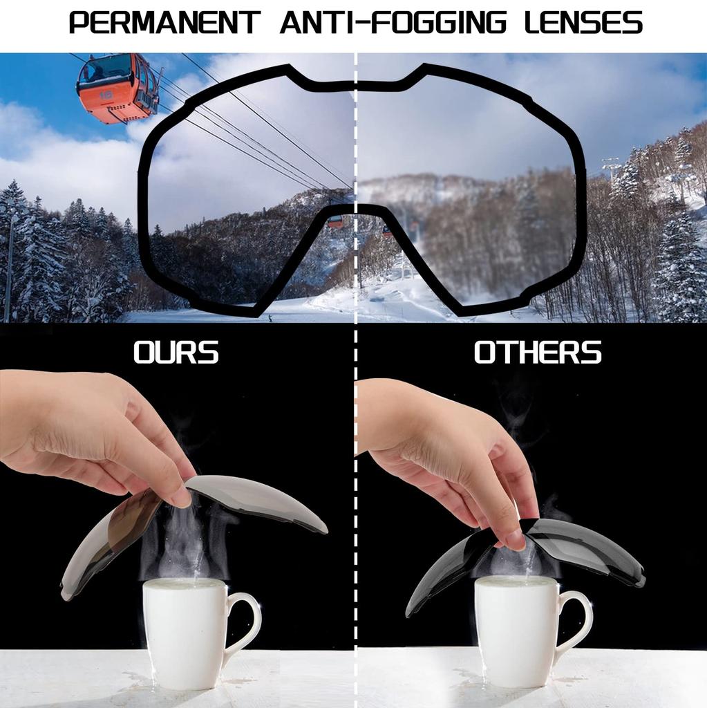 FEISEDY Snowboard Ski Glasses Boys and Baseball UV400 Lightweight and Suitable for and Skiing Women's Goggles, Goggles, Compatible, Girls, Wide-View