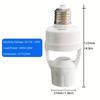 PIR Motion Sensor Lamp Holder E27 Smart Light Bulb Holder Adapter Auto on/Off Motion Light Socket for Porch Staircase Basement
