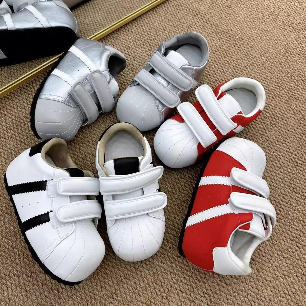 Velcro ugly cute shell head German training bread shoes women's 2025 new versatile inner height increase leisure sports small board shoes